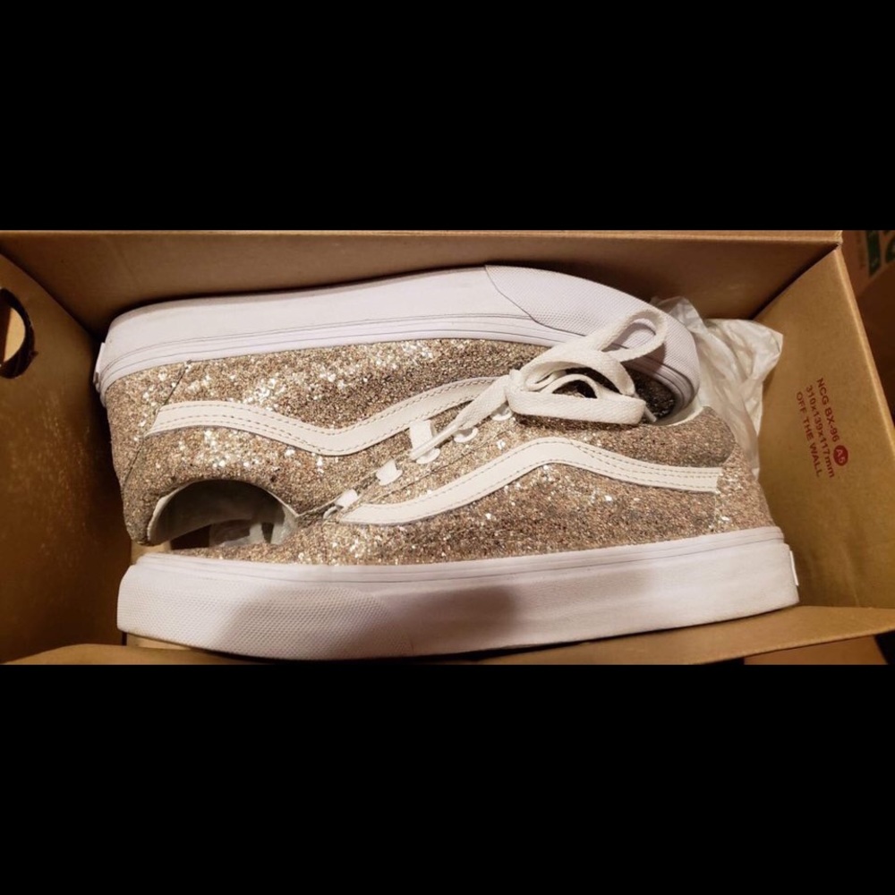 Limited edition rose gold glitter vans